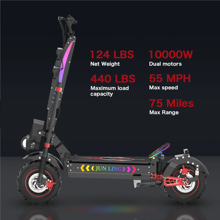 JL86 Off-Road Electric Scooter — 10,000W Dual Motor, 55 MPH, 75-Mile Range