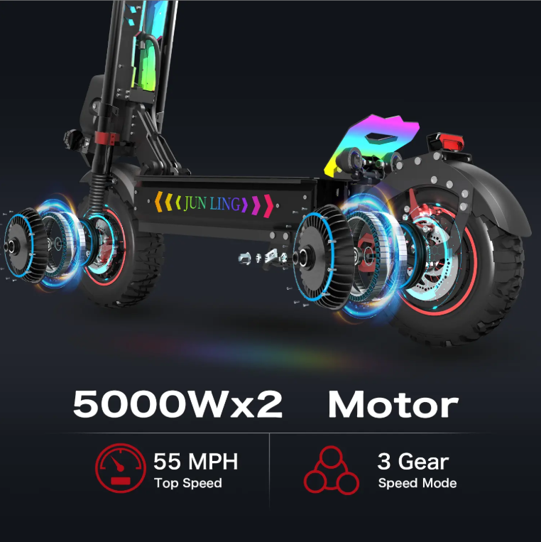 JL86 Off-Road Electric Scooter — 10,000W Dual Motor, 55 MPH, 75-Mile Range