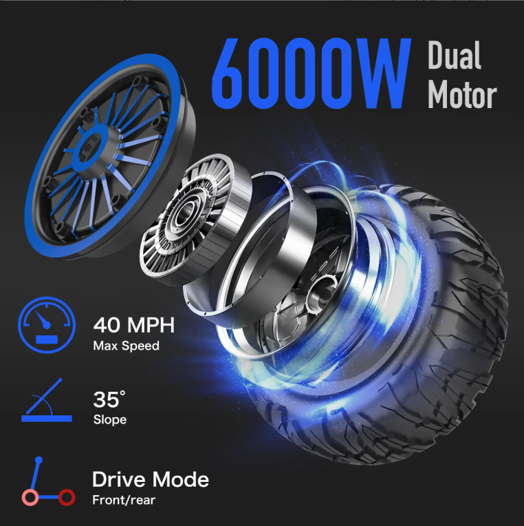 JL80 Electric Scooter – 6000W Dual Motor | 43 MPH | 52-Mile Range | Foldable Long Range Commuter for Adults