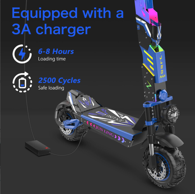 JL80 Electric Scooter – 6000W Dual Motor | 43 MPH | 52-Mile Range | Foldable Long Range Commuter for Adults